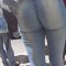 Big ass squeezed in too tight jeans