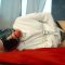 Alla’s first bastinado experience in straitjacket with Lolly
