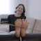 Anfisa feels pain on her feet. Bastinado with bamboo stick